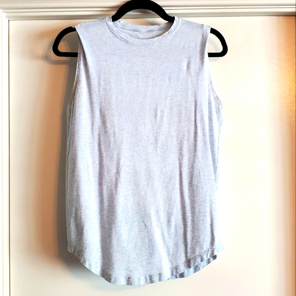 Lululemon workout tank, sleeveless tee, light blue
